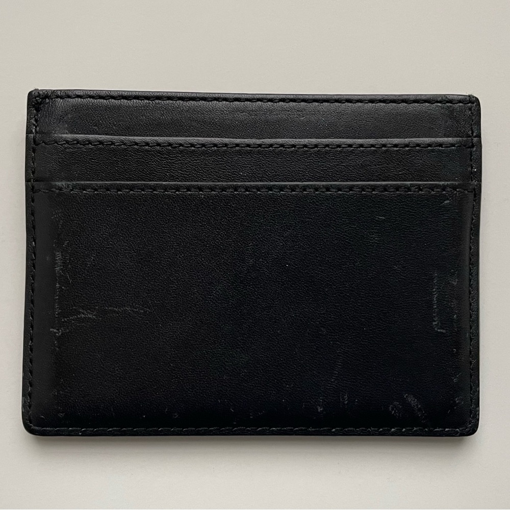 YSL Yves Saint Laurent Smooth Leather Black Gold Cardholder Wallet Pouch Purse - Picture 3 of 9